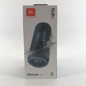 JBL Flip 6 Portable Waterproof Bluetooth Speaker Blue New in Box JBLFLIP6BLUAM